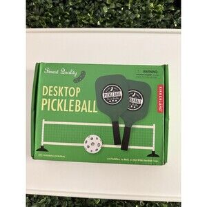 Kikkerland Desktop Pickleball Mini Game Set 2 Paddles Ball Net Office Fun Gift